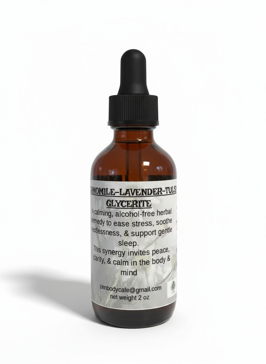 Chamomile-Lavender-Tulsi (Holy Basil) Glycerite