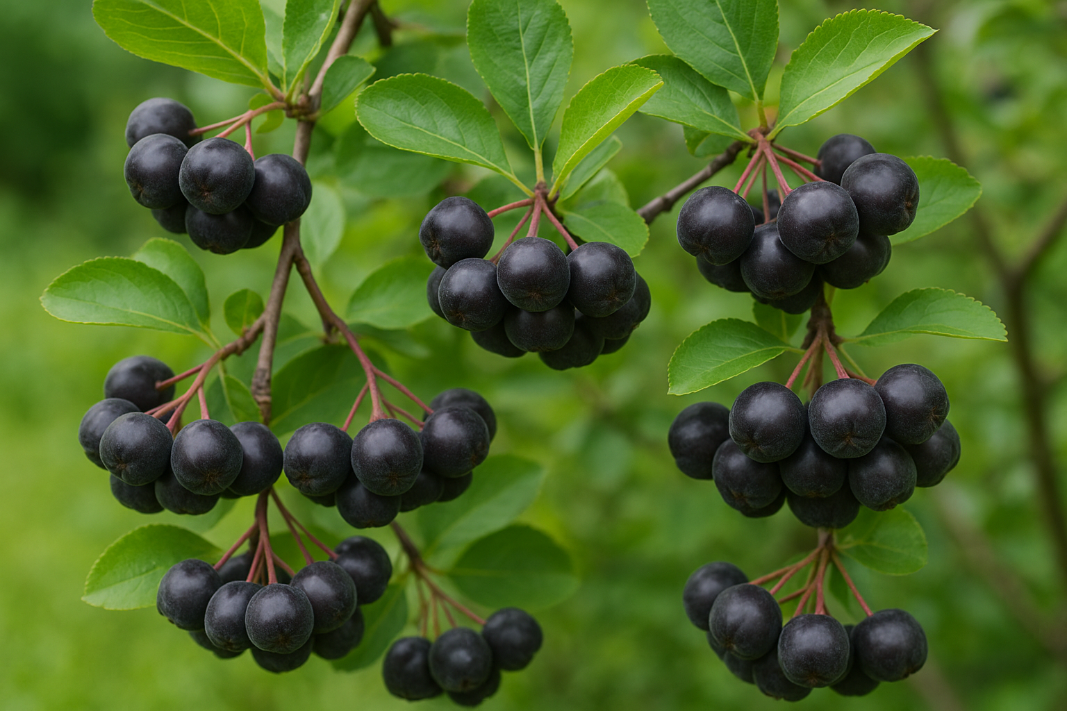 aronia berries on a bush